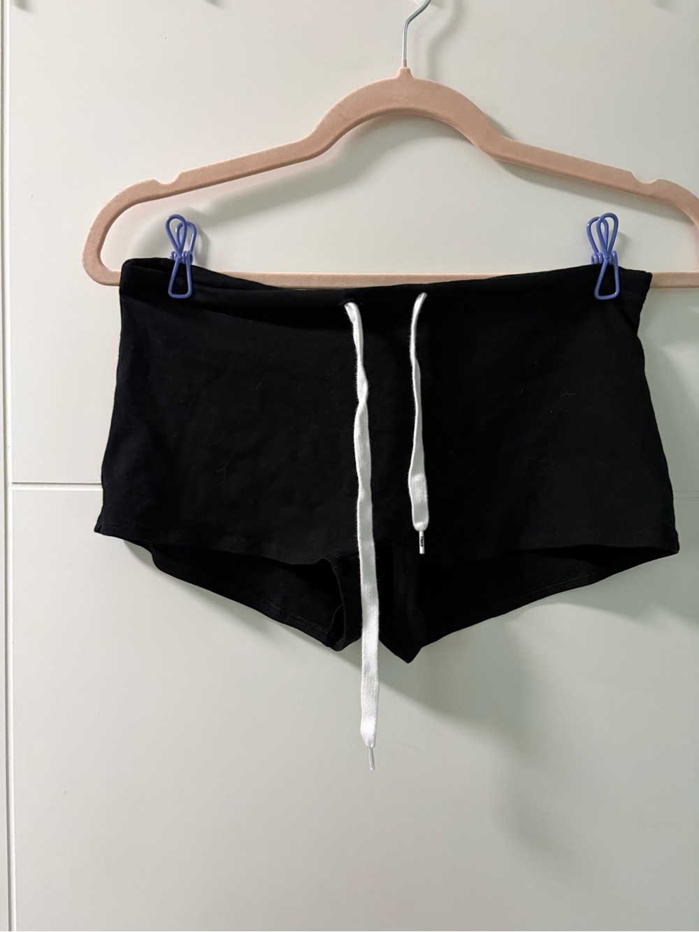 TNA Black Athletic Shorts with White Drawstring
